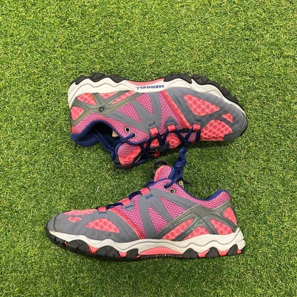 Merrell Womens Pink Grey Mesh Trail‎ Running Shoes Sneakers J24374 Size 6.5